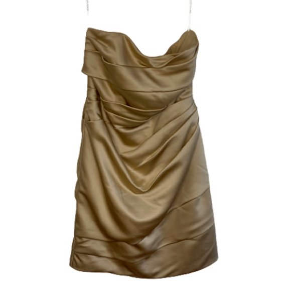 David's Bridal Women's Satin Short Pleated